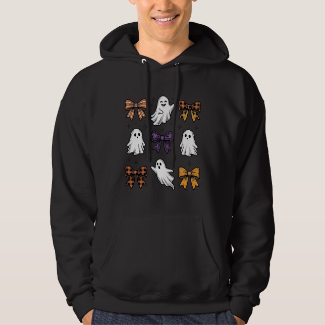 Veste À Capuche Conception de chemise fantômes et noeuds Halloween (Devant)