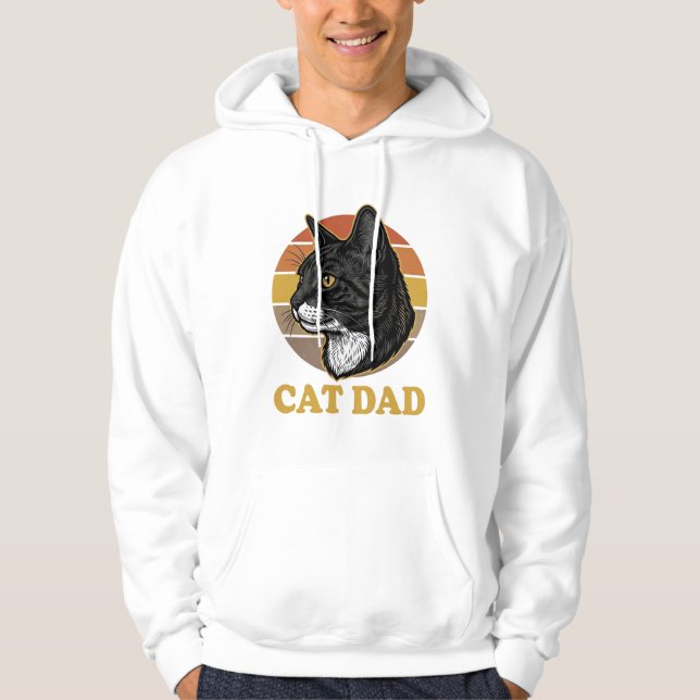 Veste À Capuche Conception de chemise pour papa de chat rétro Vint (Devant)