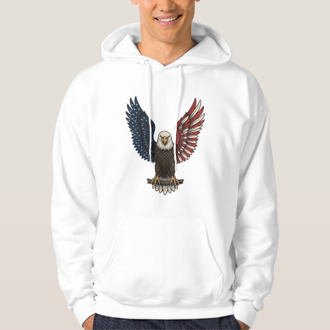 Veste À Capuche Conception de chemise vectorielle aigle patriotiqu (Devant)