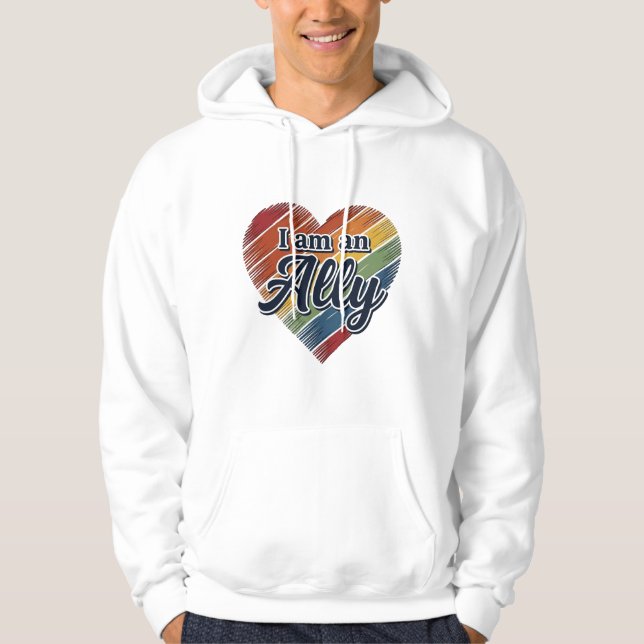 Veste À Capuche Conception de chemise vectorielle cœur allié arc-e (Devant)