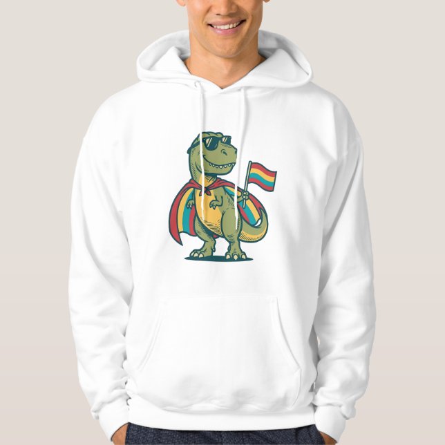 Veste À Capuche Conception de chemise vectorielle de dinosaure de  (Devant)