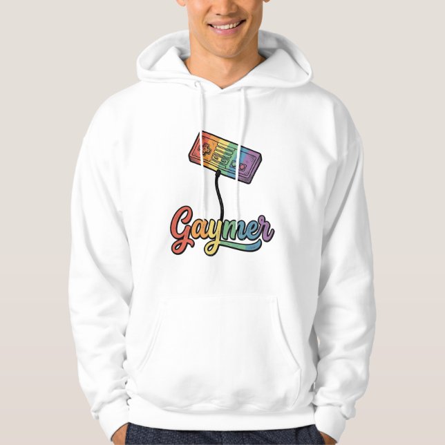 Veste À Capuche Conception de chemise vectorielle Gaymer Rainbow G (Devant)