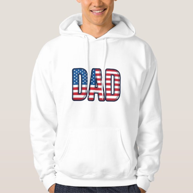 Veste À Capuche Conception de chemise vectorielle Papa patriotique (Devant)