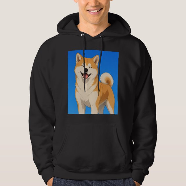 Veste À Capuche Conception de chien Akita heureux (Devant)