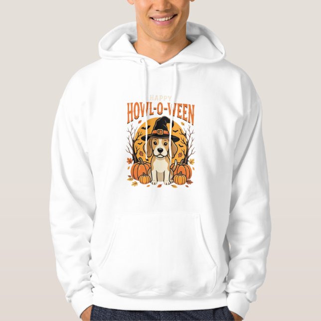 Veste À Capuche Conception de chien de citrouille de Beagle Hallow (Devant)