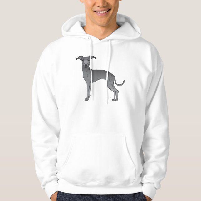 Veste À Capuche Conception de chien de dessin animé mignon Greyhou (Devant)
