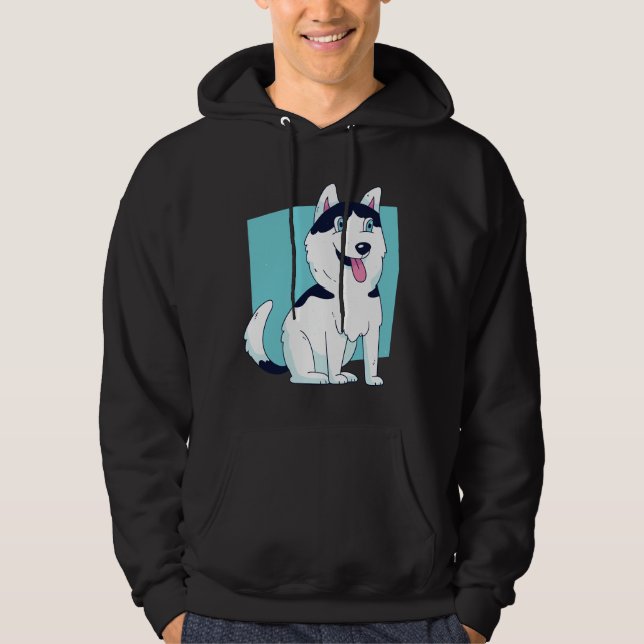 Veste À Capuche Conception de Chien Husky Cute (Devant)
