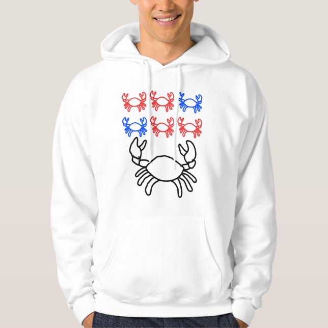 Veste À Capuche Conception de contour de gros et petit crabe (Devant)