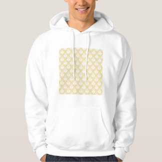 Veste À Capuche Conception de damassé. Blanc et couleur d'or