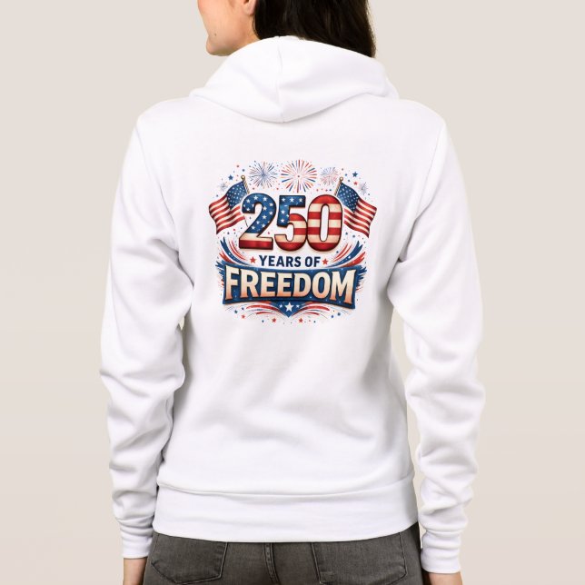 Veste À Capuche Conception de drapeau américain USA 250 ans de lib (Dos)