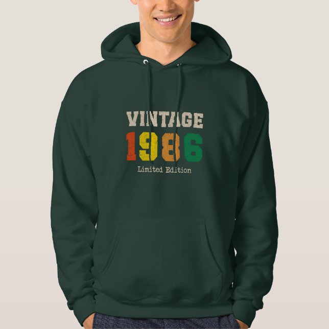 Veste À Capuche Conception de fête d'anniversaire rétro édition li (Devant)