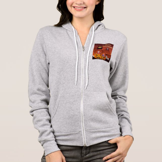 Veste À Capuche Conception de Halloween très mignonne et heureuse (Devant)