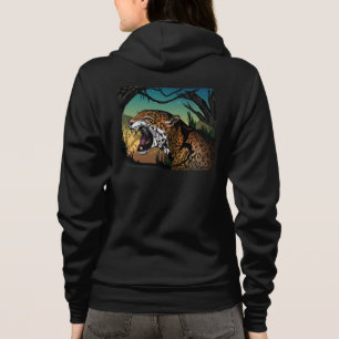 Veste À Capuche Conception de jungle de jaguar grognant – Teal de 