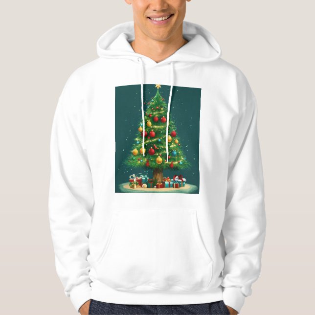 Veste À Capuche Conception de l'arbre de Noël pour hodie (Devant)