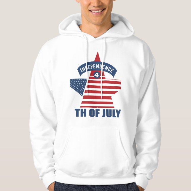 Veste À Capuche Conception de l'étoile du jour de l'indépendance (Devant)