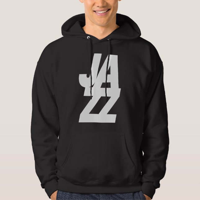 Veste À Capuche conception de logo de musique jazz gras (Devant)