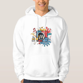 Veste À Capuche Conception de logo de musique vibrant - "M" Mon mo