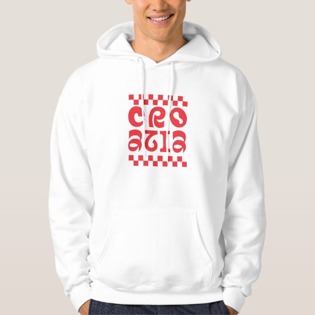 Veste À Capuche conception de logo de pays Croatie (Devant)