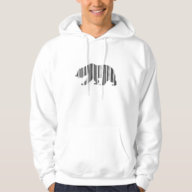 Veste À Capuche Conception de motif de code-barres de l'OURS DORÉ  (Devant)