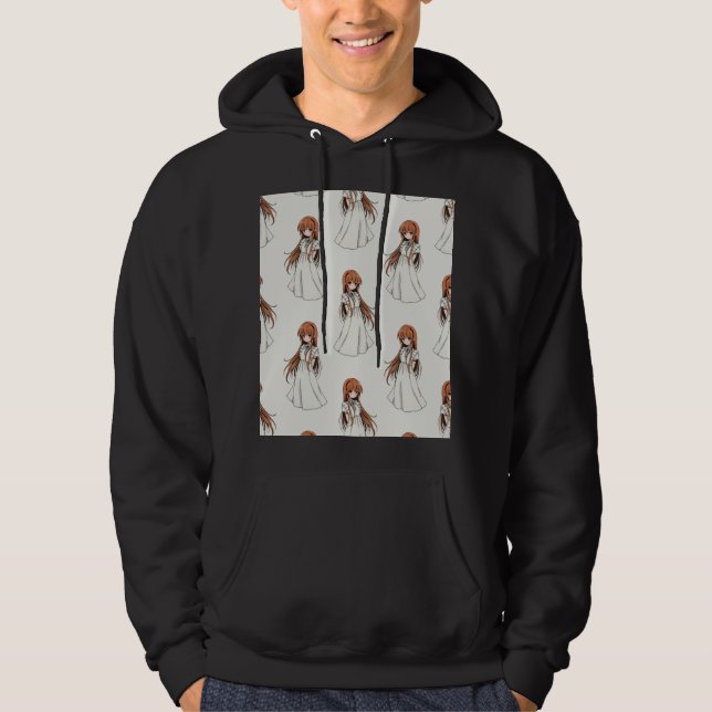 Veste À Capuche Conception de motif de manga de fille weeb anime  (Devant)