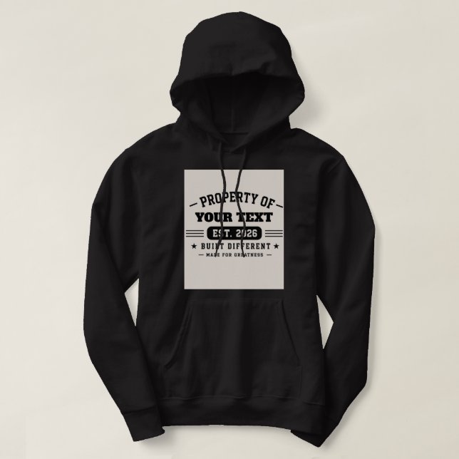 Veste À Capuche Conception de nom personnalisé – T moderne minimal (Design devant)