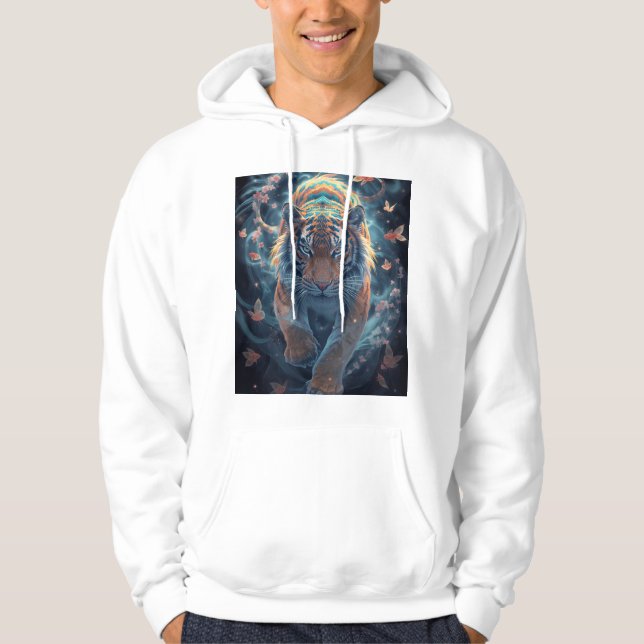 Veste À Capuche Conception de rêve floral et koi (Devant)