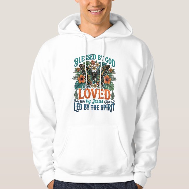 Veste À Capuche Conception de T-Shirt Chrétien Papillon Bénie_1 (Devant)