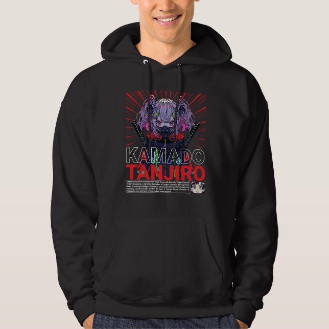 Veste À Capuche Conception de T-Shirt de guerrier d'animé Kamado T (Devant)