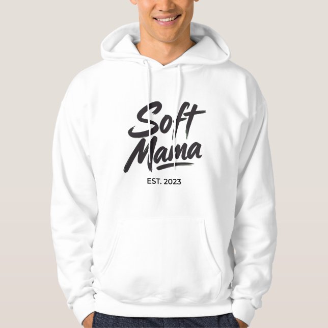 Veste À Capuche Conception de t-shirt Soft Mama Est 2023 - Écritur (Devant)