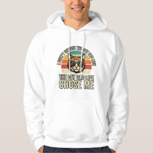 Veste À Capuche Conception de T-Shirt Vintage Cat Dad Life Chose M