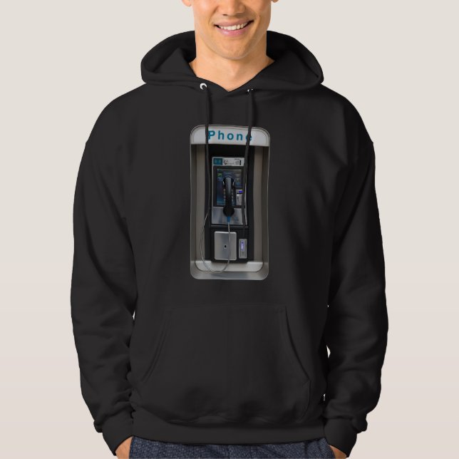 Veste À Capuche Conception de téléphone public rétro, Art de cabin (Devant)
