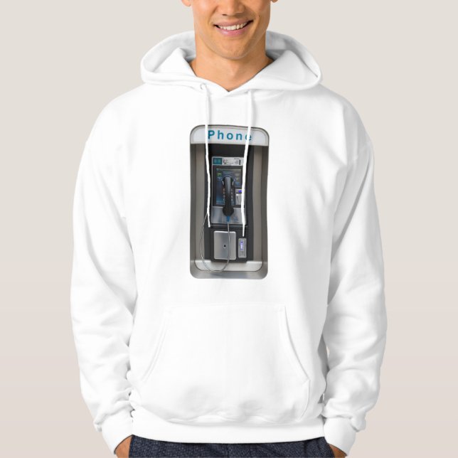 Veste À Capuche Conception de téléphone public rétro, Art de cabin (Devant)