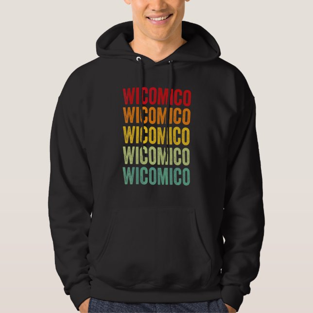 Veste À Capuche Conception de texte arc-en-ciel du comté de Wicomi (Devant)