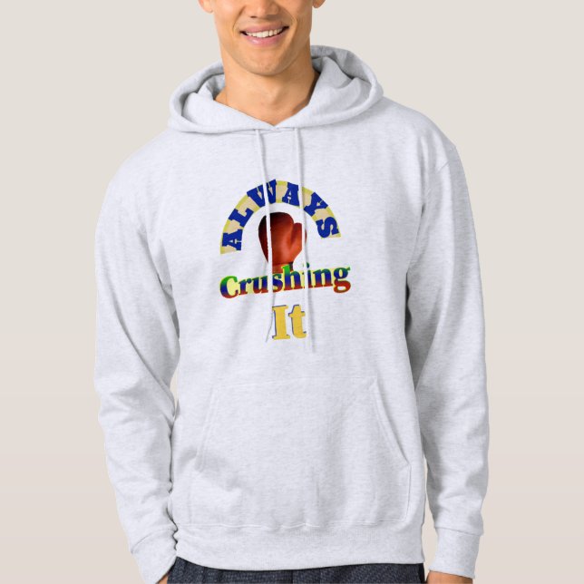 Veste À Capuche Conception de texte de gant de boxe toujours écras (Devant)