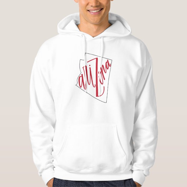 Veste À Capuche Conception de typographie d'état de l'Arizona | (Devant)