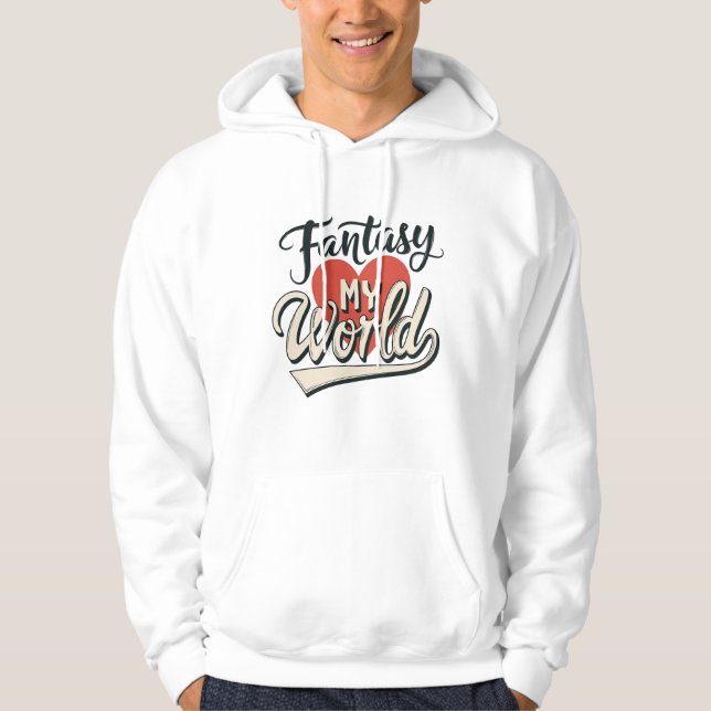 Veste À Capuche Conception de typographie Fantasy et Cœur de rêve (Devant)