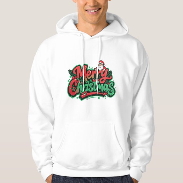 Veste À Capuche Conception de vacances de Noël joyeux (Devant)
