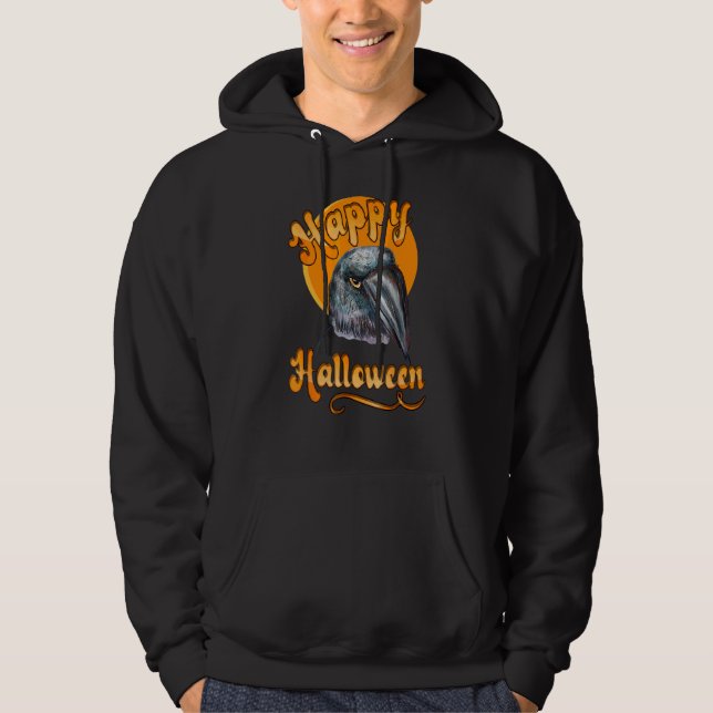 Veste À Capuche Conception de vacances Halloween joyeux oiseau pig (Devant)