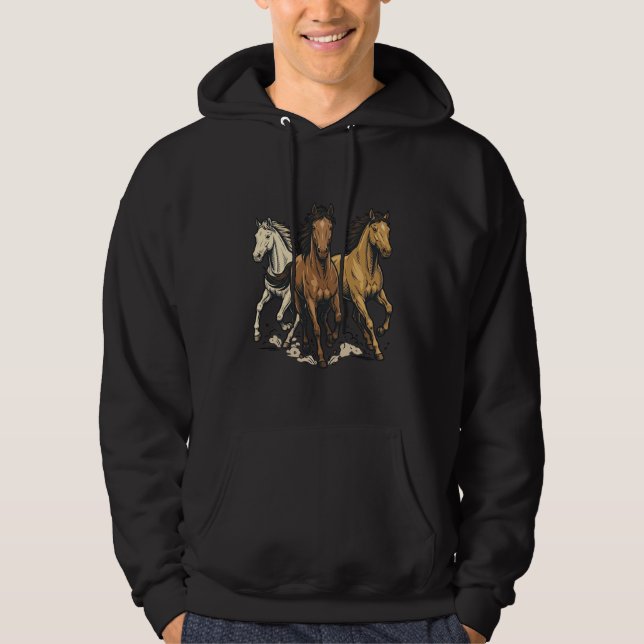 Veste À Capuche Conception de vecteur d'art de chevaux de course v (Devant)
