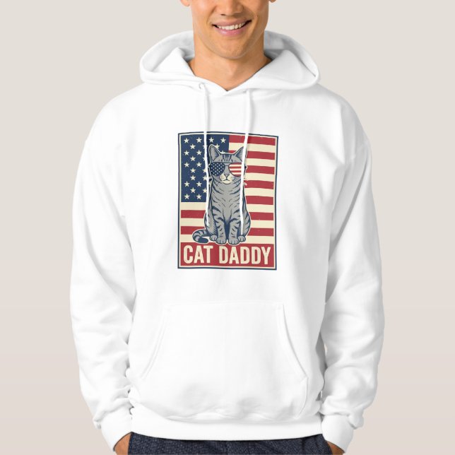 Veste À Capuche Conception de vecteur de chat patriotique Cat Dadd (Devant)