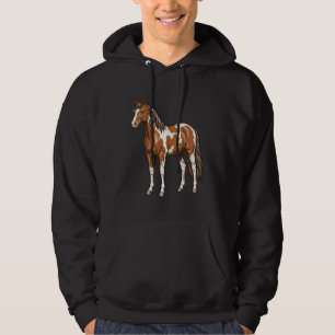 Veste À Capuche Conception de vecteur de cheval Pinto gravé antiqu