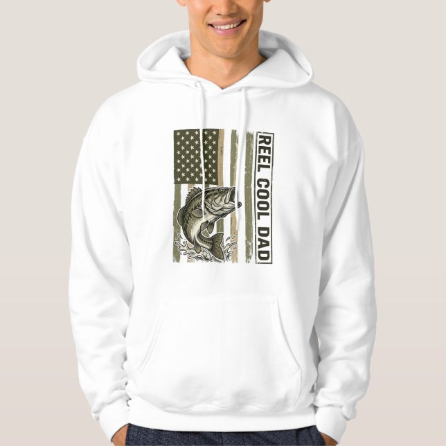 Veste À Capuche Conception de vecteur de drapeau de pêche à la bas (Devant)