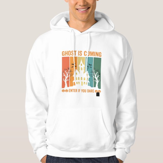 Veste À Capuche Conception de vecteur de maison hantée de fantôme  (Devant)