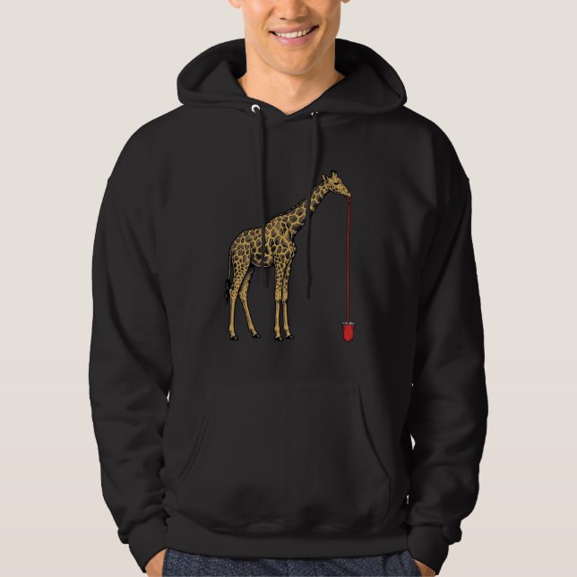 Veste À Capuche Conception de vecteur de paille à boire de girafe  (Devant)