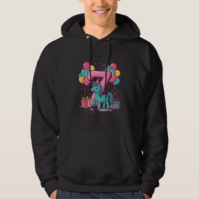 Veste À Capuche Conception de vecteur de poney mignon de fête d'an (Devant)