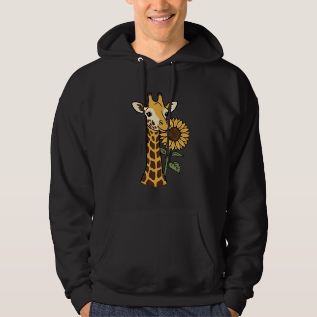 Veste À Capuche Conception de vecteur de tournesol de girafe vinta (Devant)