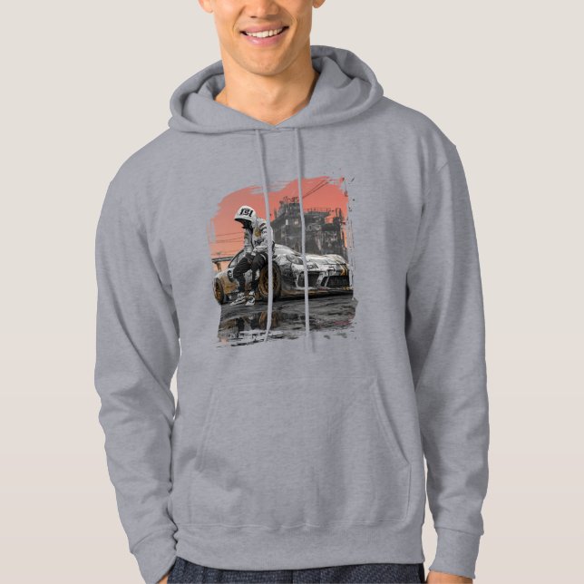 Veste À Capuche Conception de voiture de course de rue urbaine – T (Devant)