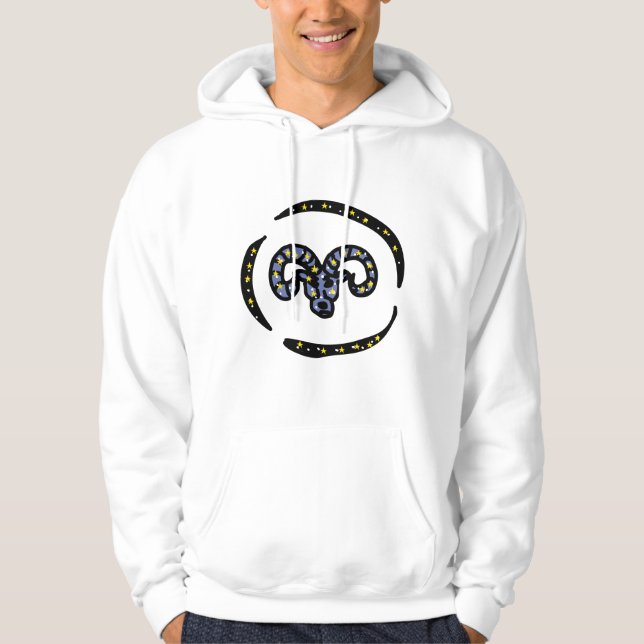 Veste À Capuche Conception de zodiaque Bélier Bélier cosmique – Il (Devant)