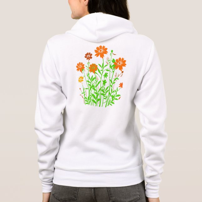 Veste À Capuche Conception Florale Fleurs Sauvages (Dos)