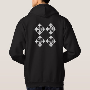 Veste À Capuche Conception florale noire et blanche